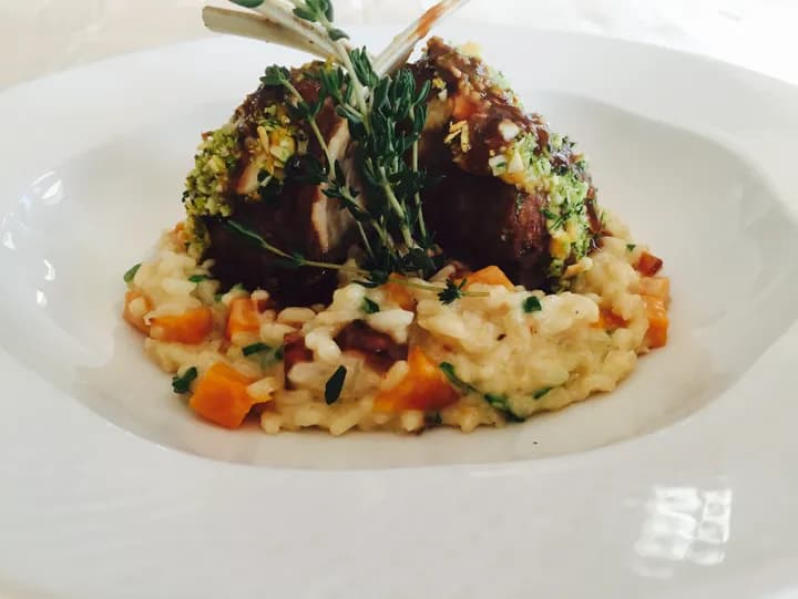 Pistachio-Dijon Rack of Lamb